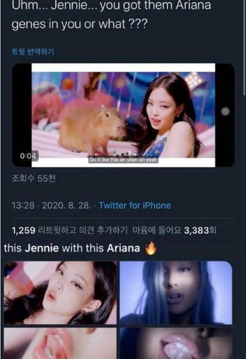 Jennie模仿A妹被批东施效颦，网友搬韩网评论，Jennie路人盘太差